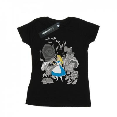 Womens/Ladies Alice In Wonderland Flowers Cotton Boyfriend T-Shirt
