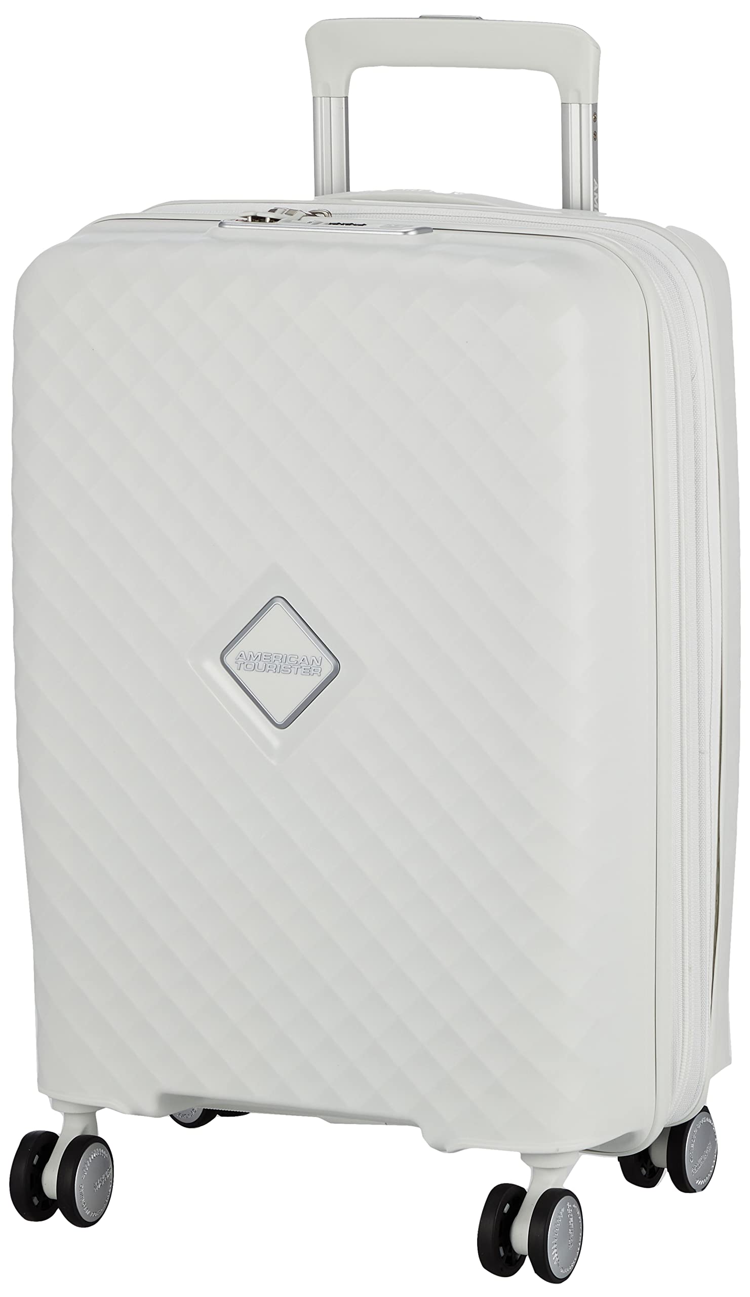 

Чемодан SQUASEM Spinner 55 размер, расширяемый 55 см [American Tourister] Ручная кладь, цвет белый с оттенком
