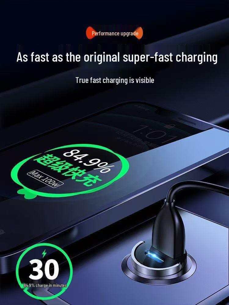 Super Fast Car Charger with 16-Port Cigarette Lighter Adapter for Huawei, Xiaomi, and Apple Devices