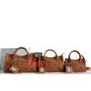New retro matte cowhide locomotive bag niche rivet genuine leather single shoulder oblique span portable casual women's bag