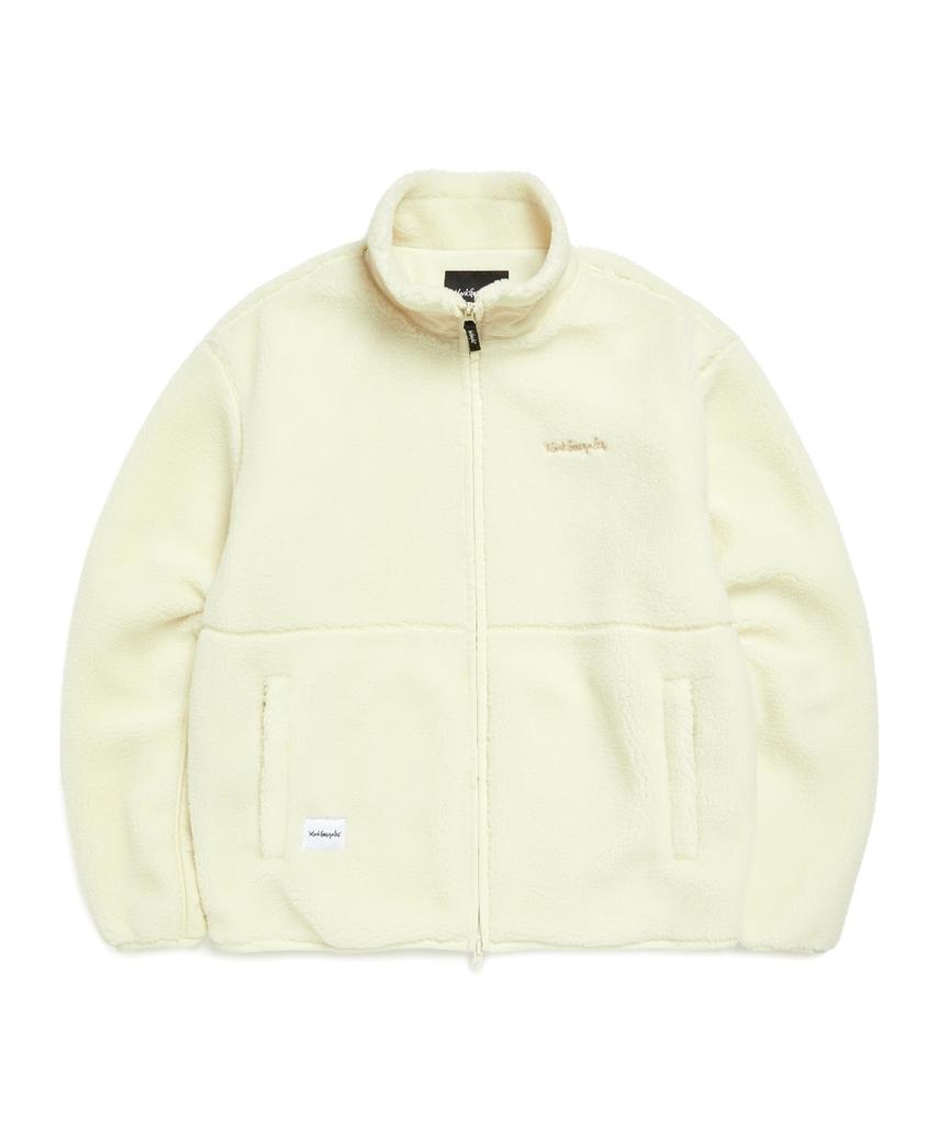 Mark Gonzales Signed Logo Sherpa Jacket - Ivory