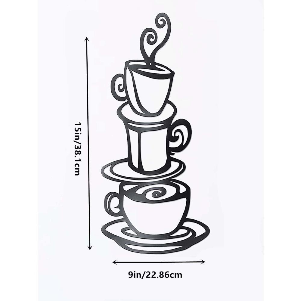 Iron Wall Decor 1PC Coffee Bar Kitchen Art Metal Craft Hanging Ornament Home