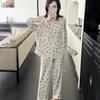 Women's Modal Cotton Pajamas with Chest Pads - Long Sleeve Cartoon Home Wear Set for Spring & Autumn 2026