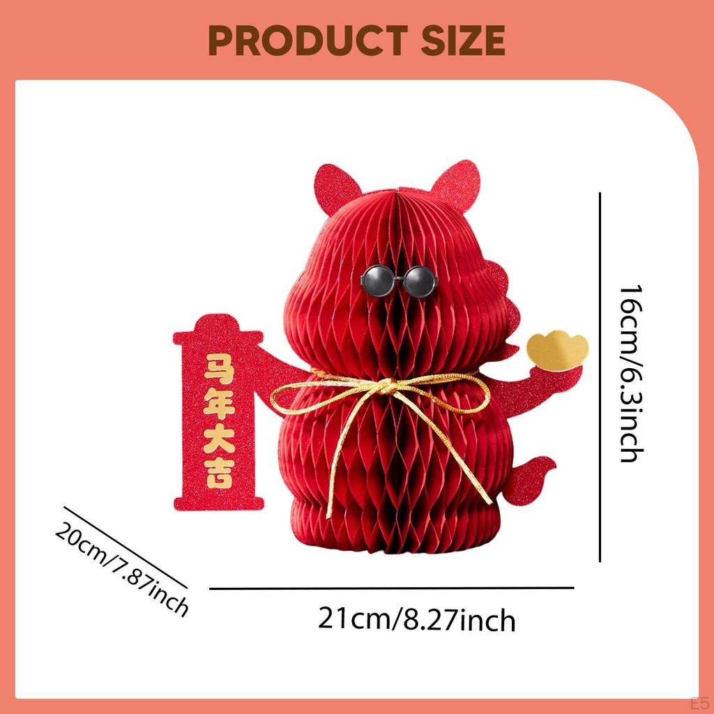 Horse Honeycomb Centerpiece Chinese Year Decoration Multifunctional Desktop Ornament for
