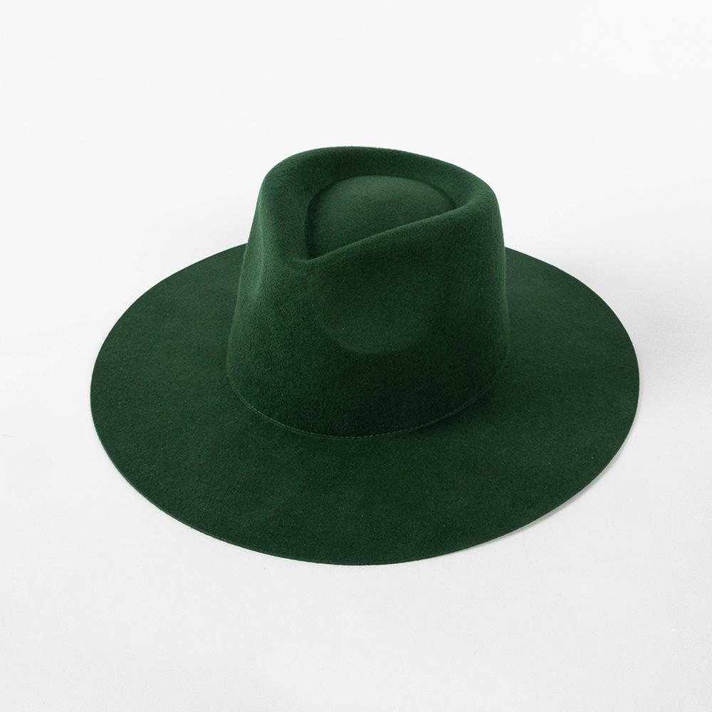 Ins Classiwinter Candy Color Wool Solid Lady Fedoras Cap Men Women Leisure Panamjazz Hat