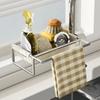 Multifunctional Kitchen Sink Storage Organiser,Stainless Steel Sponge Holder, Washing Up Caddy for Kitchen Bathroom