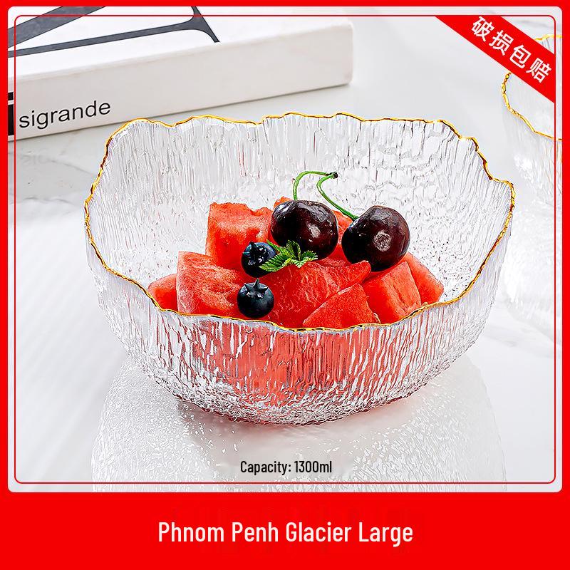 2024 Luxury Glass Fruit Plate for Living Room Coffee Table - Ideal for Snacks and Dried Fruits