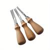 3 size A4mm A6mm A8mm Practical Leather Craft Edge Beveler Skiving Beveling Knife DIY Cutting Hand Craft Tool with Wood Handle