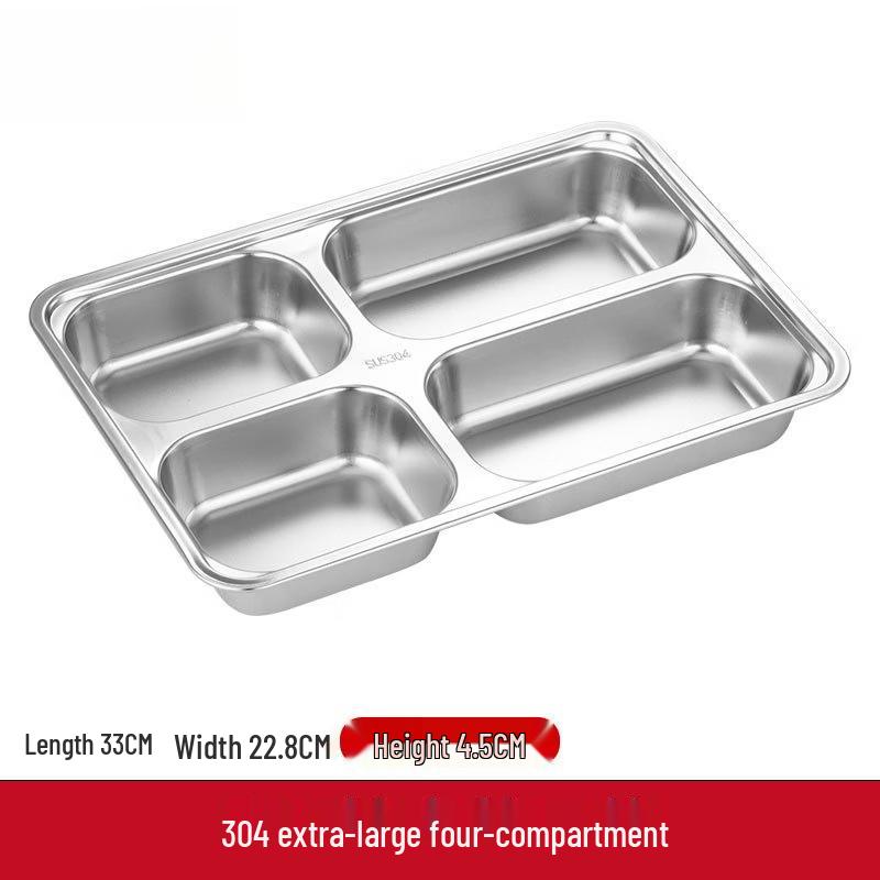 Yuzhuxun Extra Large 4-Compartment Stainless Steel Tray