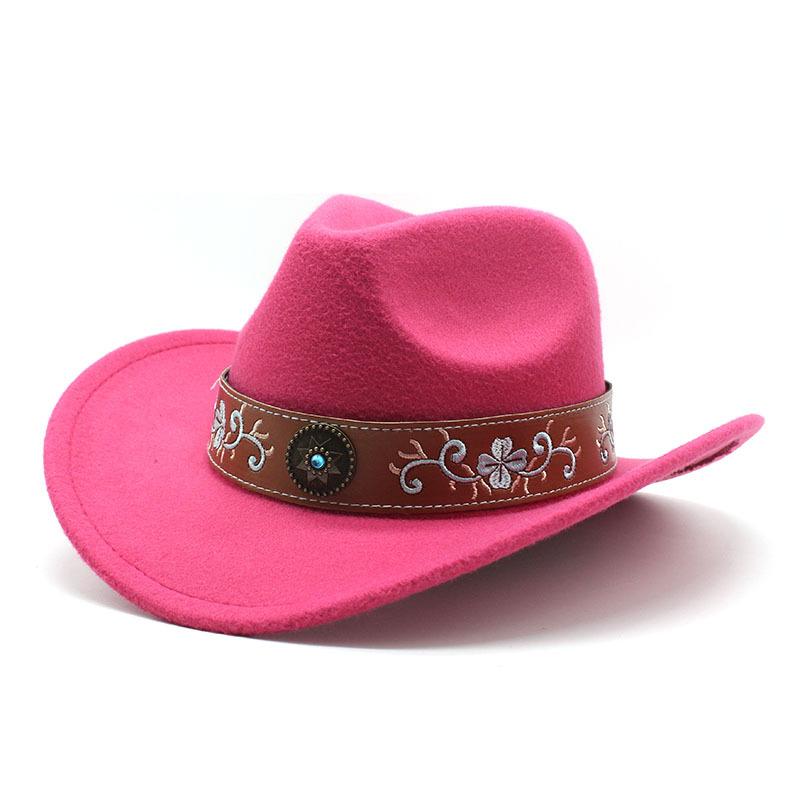 JYL TS DIY  Felt Hat Unisex Ethnic Western  Cowboy Jazz Hat