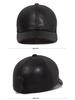 Men's Genuine Sheepskin Leather Baseball Cap - Casual Duckbill Short-Brim Hat for Middle-Aged and Elderly, Spring & Autumn Fashion