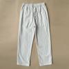 Men's High-End Chinese Style Cotton Linen Pants - Spring/Autumn Thin, Loose, Straight, White Casual Trousers