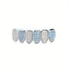 Blue & White Zircon Hip Hop Grillz for Halloween Costume - Micro-inlaid Zircon Tooth Jewelry