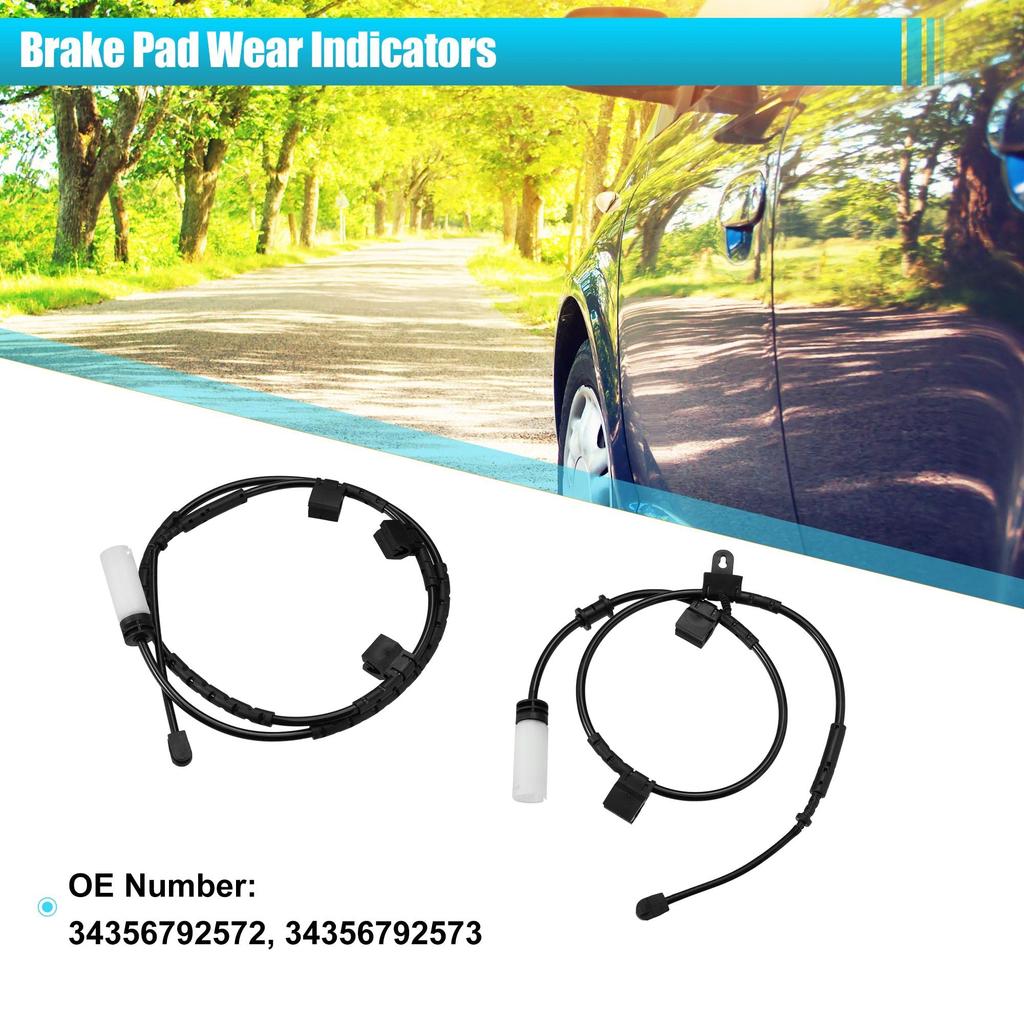 Uxcell Front and Rear Brake Pad Wear Sensors for Mini Cooper R55/R56 (2010-2014), Part Numbers 34356792572 and 34356792573, 2 Pieces