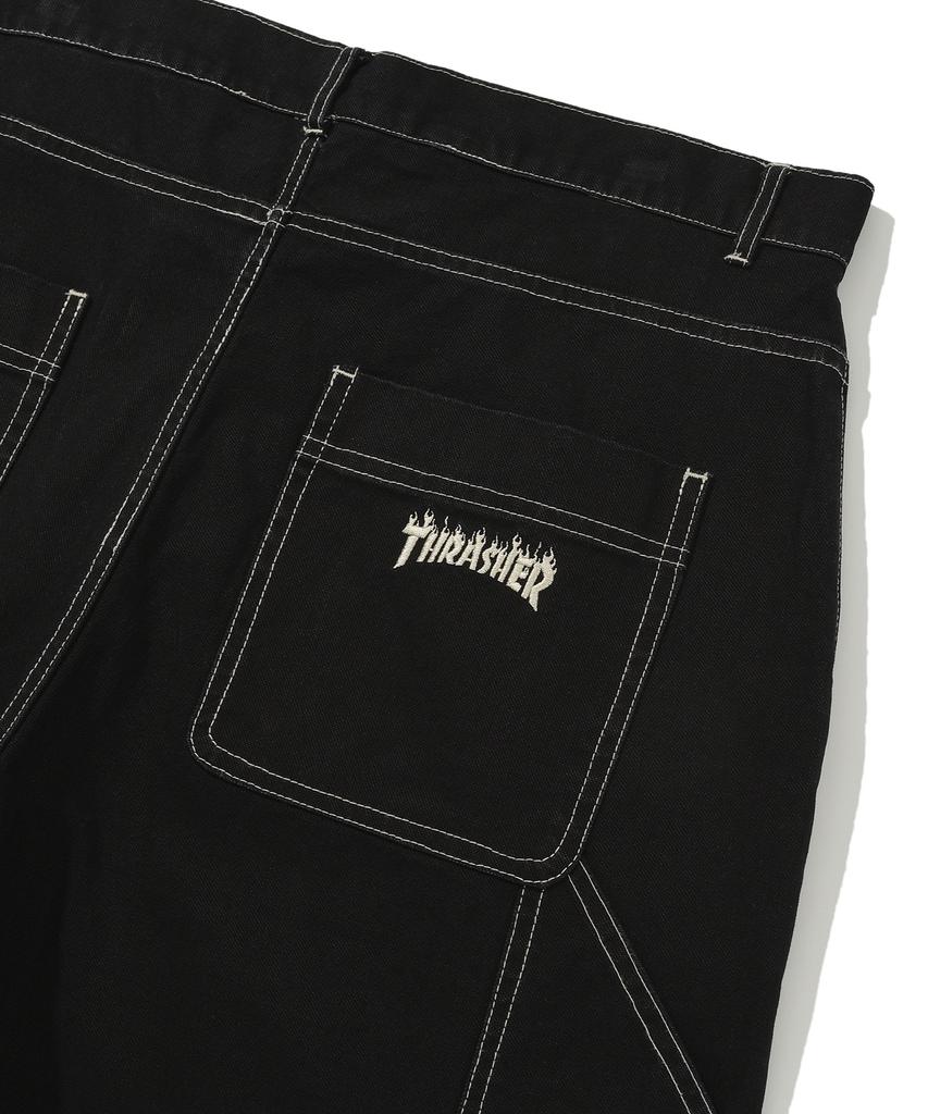 Treasure Flame Stitch Carpenter Pants Black