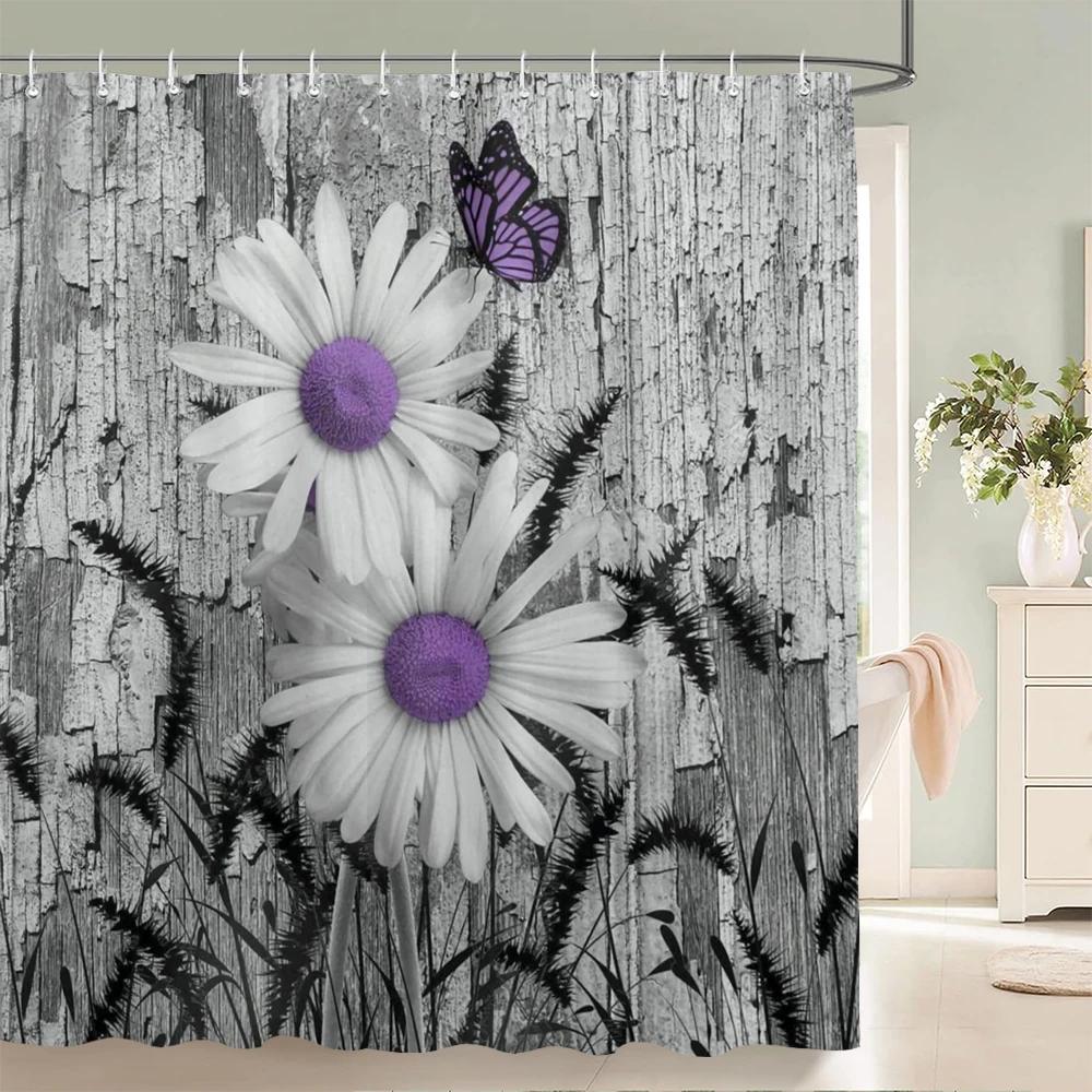 1Pc Beautiful Sunflower Flowers Print Waterproof Polyester Shower Curtain Fabric Shower Curtain Home Decoration Shower Curtain