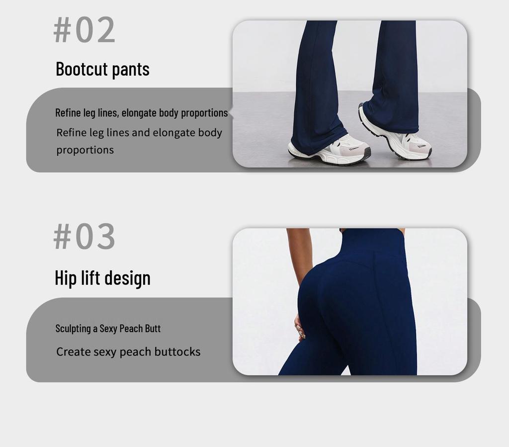 Dámské vysokopásé zvonové jógové kalhoty s pocitem druhé kůže: Rychleschnoucí, Zvedající hýždě, Přiléhavé sportovní legíny