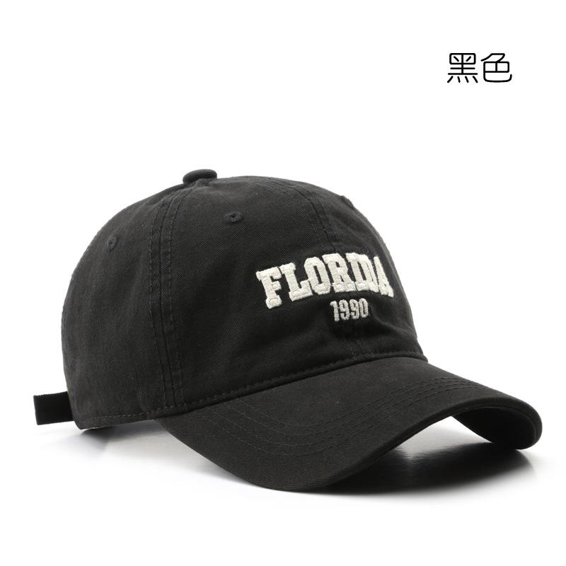 Japanese retro women's spring and autumn washed cotton letter embroidered cap outdoor travel men's sunscreen baseball cap