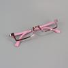 Anime Lower Half Frame Glasses Women Anime Decorative Glasses Ins Trend Metal Rectangular Eyeglasses Decoration