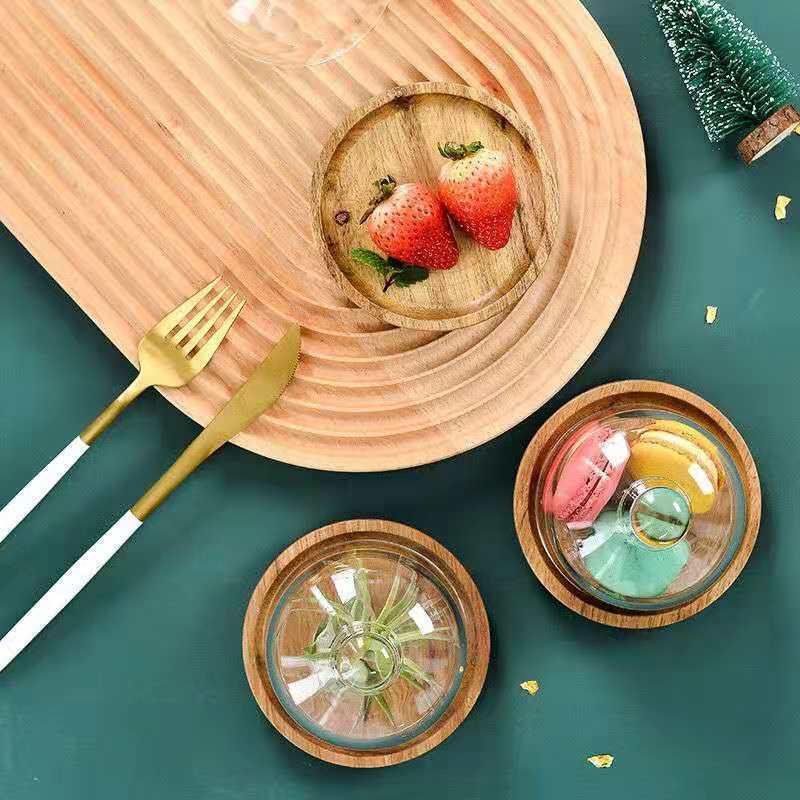 Solid Wood & Glass Mini Dessert Display Stand