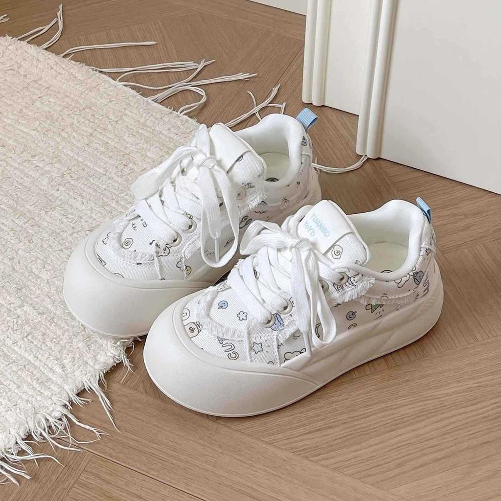 Fashion summer casual board shoes women's new platform with skirt bread shoes canvas shoes children