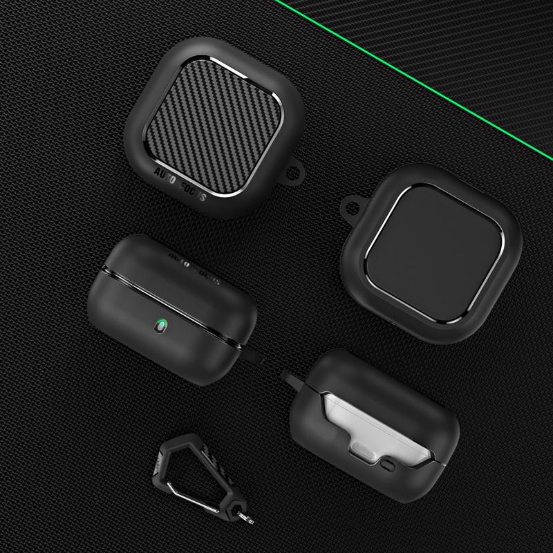 Buds 4 Pro Case Carbon Fiber Texture Earphone Case Cover For Samsung Galaxy Buds 3 FE 4 Pro with Keychain Shockproof Earphone Charging Box