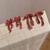 New Natal Red Bow Stud Earrings, Sweet Temperament, Versatile, Niche Design Sense, Retro Hong Kong Style Earrings