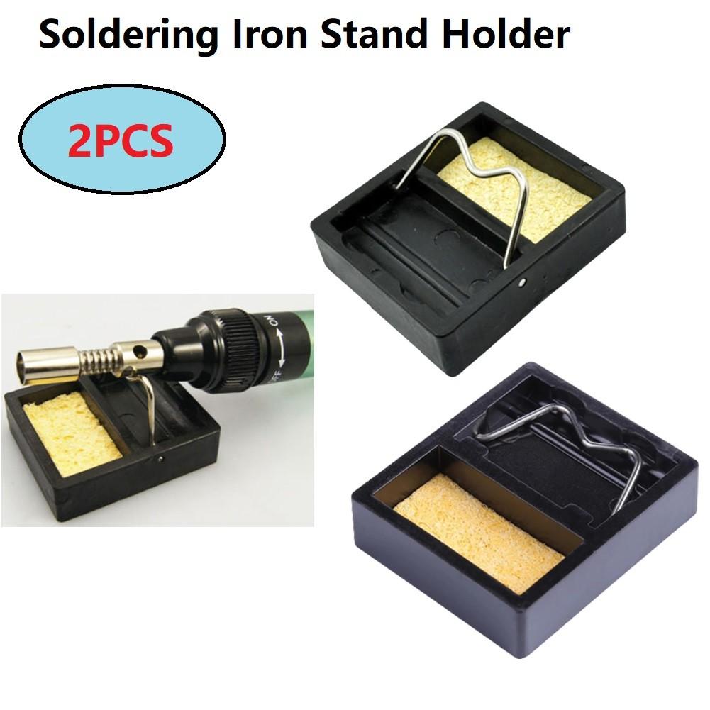 2 Pieces Iron Stand Holder Black With Clean Sponge