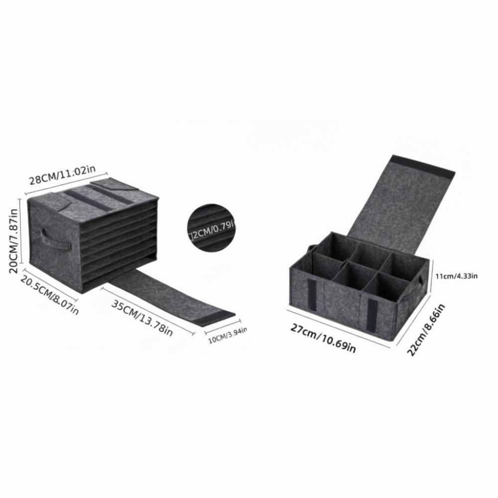 Portable Foldable Plates Storage Bag Thicken Lightweight Felt Storage Bag with Handle Dish Cup Storage Bag Kitchen