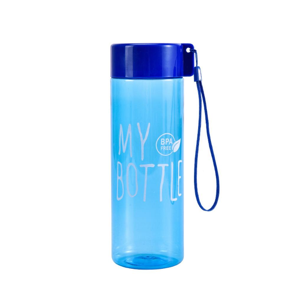 Färgglad Vattenkopp med Rem MY BOTTLE Med Kopplock Transparent Bärbar Universal Juicekopp Presentmuggar