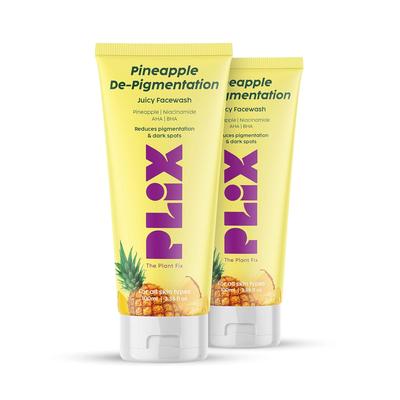 The Plant Fix Plix 5% Espuma de Limpeza Facial de Abacaxi 100ml x Pacote com 2 Para Iluminar e Uniformizar o Tom da Pele