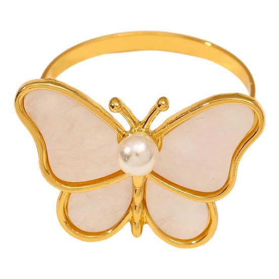 

Кольцо для салфеток, креативная форма, дизайн из искусственного жемчуга, устойчивый к коррозии, нержавеющий декоративный сплав белый