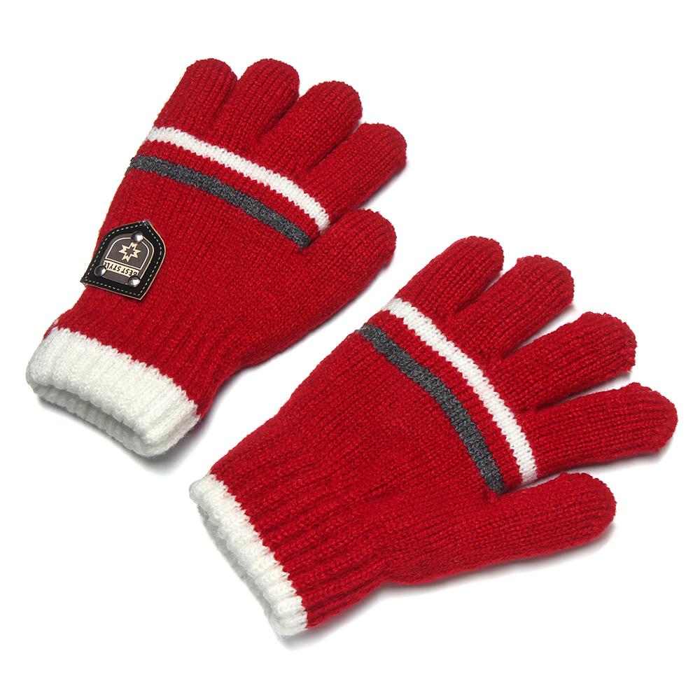 Keep Warm Autumn Children Thick Warm Boys Girls Knitted Gloves Mittens Kids Gloves Full Finger