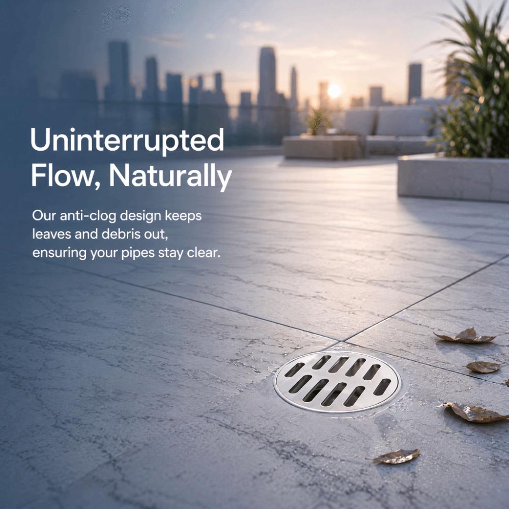 304 Stainless Steel Drain Strainer Round Shape Grate Cover Durable Drain Cover Yard 75 Flat Mouth