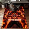 1PC Custom Name Flaming Football Player Theme Floor Mat Ideal for Living Room, Game Rooms, Office, Bedroom,Floor Mat Playful Design