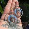 Popular Gothic Moon & Skull Crow Earrings