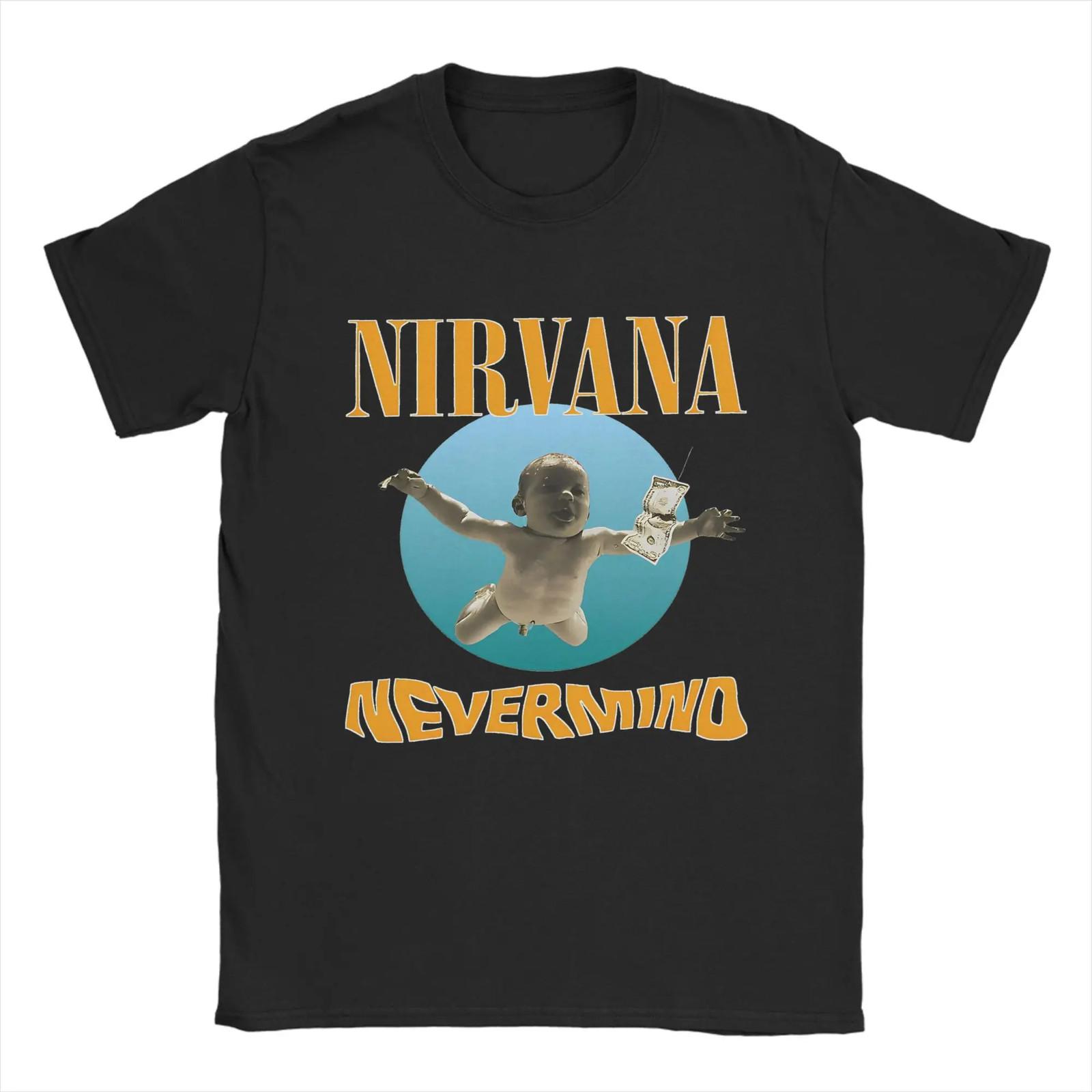 Nirvana Grunge Гранж Группа Футболка с принтом Уличная одежда Винтаж Y2K Мужская [S-6XL] XL