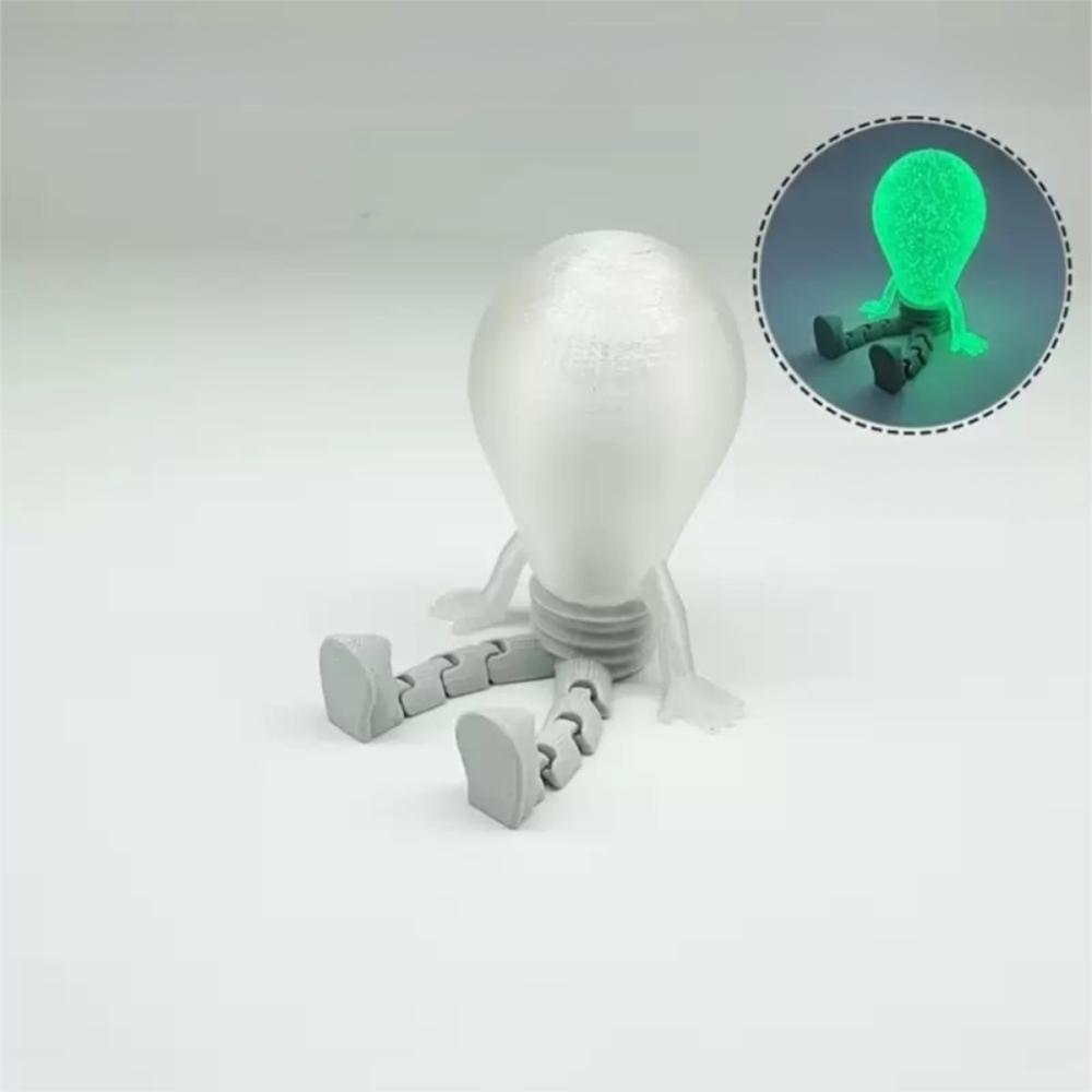

3D Printed Glowing Bulb Figurine Plastic Mini Bulb Statue Bulb Desktop Ornament Home Decor зелений