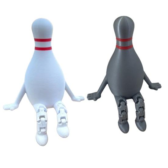 Bowling Buddy Figurine Bowling Ball Ornament with Articulated Legs Mini Bowling Pin Decoration Collectible for Home Shelves Desks Tables Display