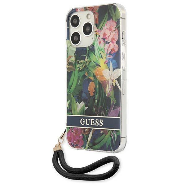 Guess Guhcp13Xhflsb Iphone 13 Pro Max6,7 Niebieski/Blue Hardcase Flower Strap
