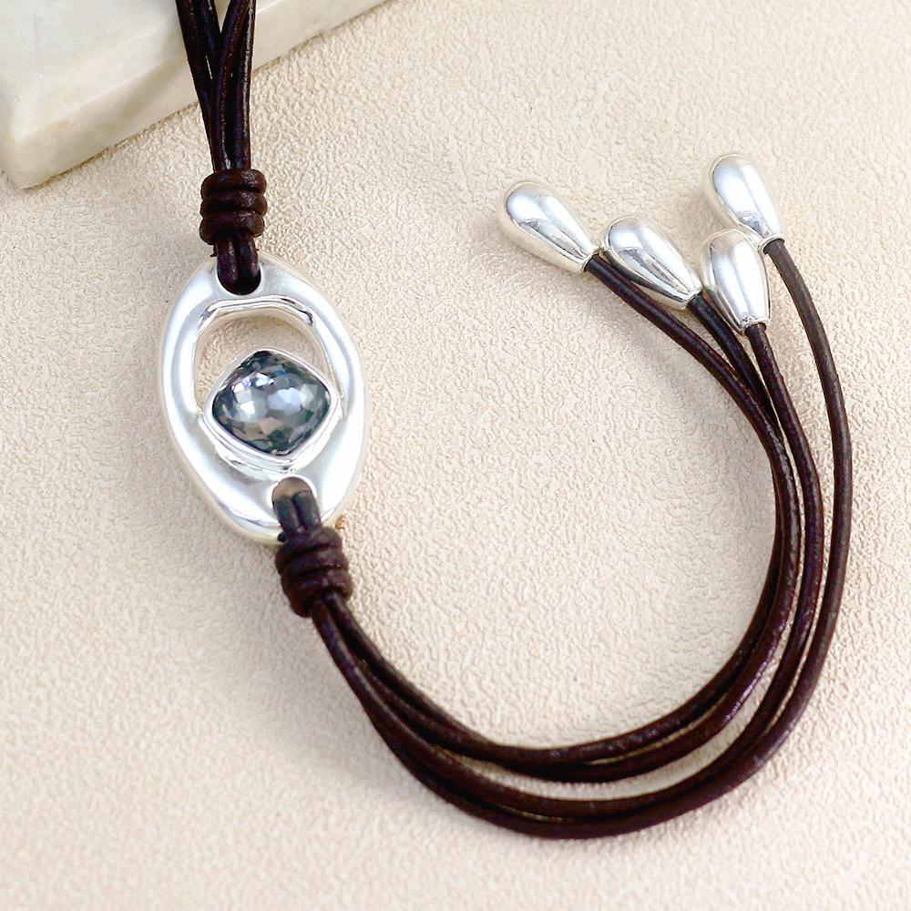 UNOde50 Crystal Cowhide Sweater Chain Necklace - 2026 European & American Fashion High Quality, Versatile Women s Jewelry