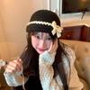 Handmade Crochet Flower Knitted Hat Hollow Out Bowknot Beanies Hat Casual Flower Weave Cap  Outdoor
