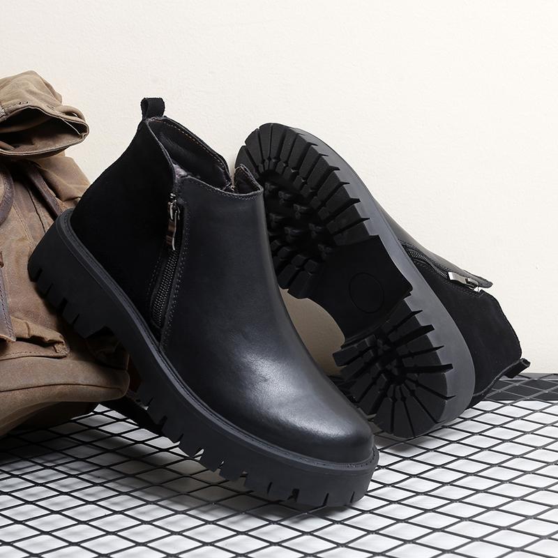 Britský styl ležérní krátké boty pánské módní boční zip vysoké boty muž klasické elegantní kotníkové boty Chelsea společenské boty