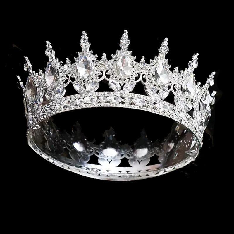 Queen Alloy Full Circle Crown Decoration Accessories Adult Wedding Hair Crown Children's Rhinestone Tiara Crown