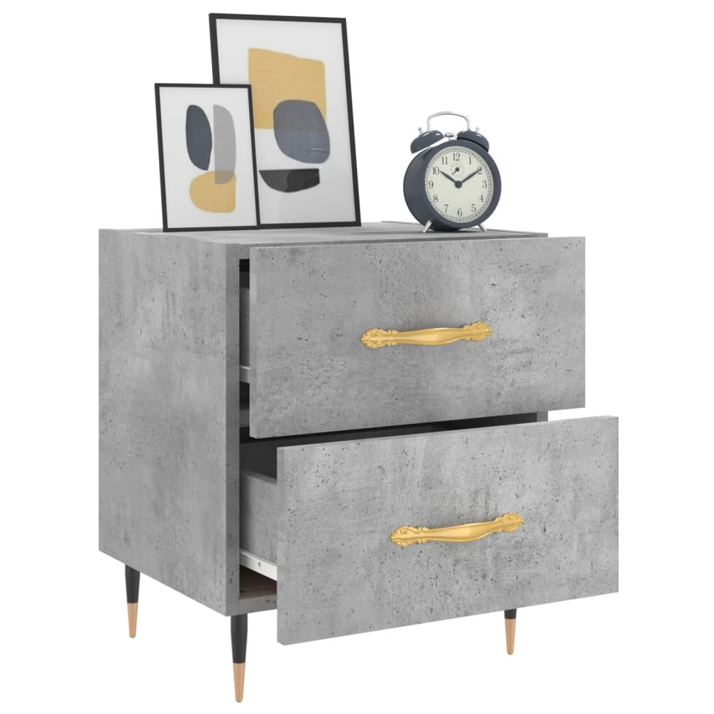 Nightstand Concrete Gray 40 X 35 X 47.5 Cm Particleboard