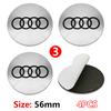 4Pcs 56mm Wheel Rim Hubcap Identity Overlay For 5w RS  B8 B9  S A3 8V A4A6 C7 C6 A5 Q3 Q5 Q7 A1 Motorsport Tuning Accessoryw5