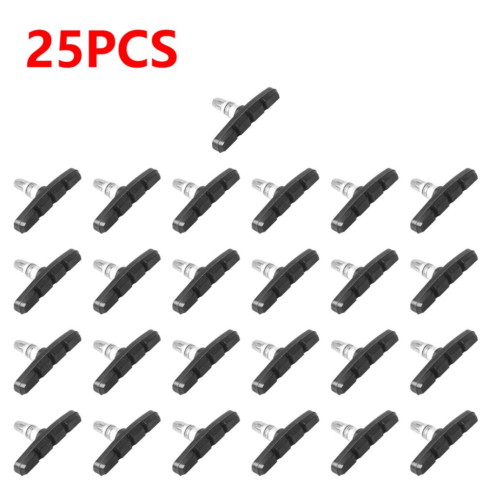 1-30PCS MTB Road Bicycle Silent Brake Pads Cycling V Brake Holder Pads Shoes Rubber Blocks Durable Riding Cycling Accessories