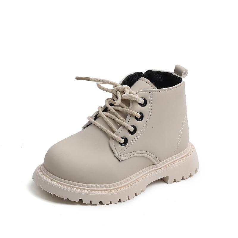 2022 Herbst/Winter Kinder Britischer Stil Einfarbig Martin Stiefel mit Seitenreißverschluss