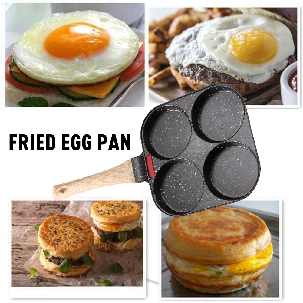 Medical Stone Four-hole Omelette Pot Non-stick Flats-bottomed Egg Dumpling Pot Breakfast Egg Burger Frying Pan Egg Pan