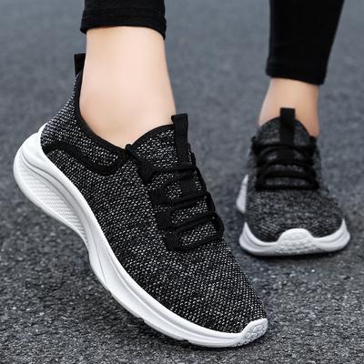 Women's Shoes Summer Soft-soled Sports Shoes Lace-up Running Shoes Lightweight Wear-resistant Mesh Shoes Comfortable and Breathable Casual Shoes